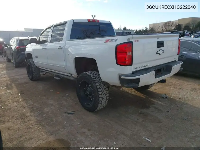 3GCUKRECXHG222040 2017 Chevrolet Silverado 1500 2Lt