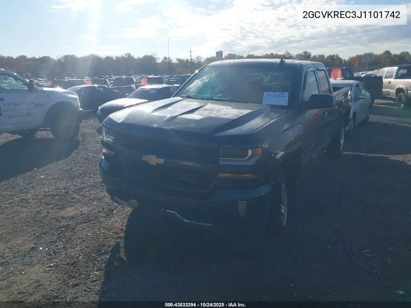 2GCVKREC3J1101742 2018 Chevrolet Silverado 1500 2Lt
