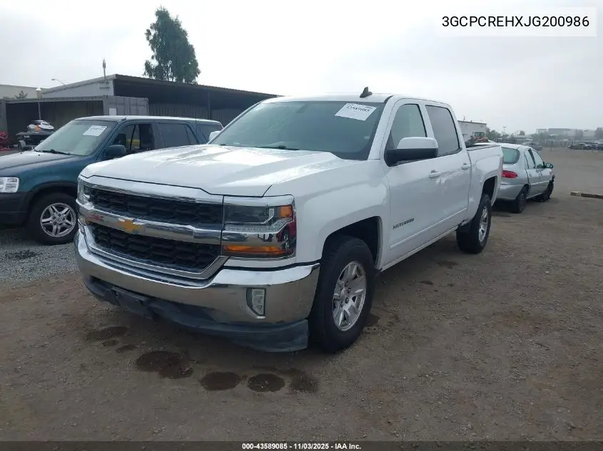 3GCPCREHXJG200986 2018 Chevrolet Silverado 1500 1Lt