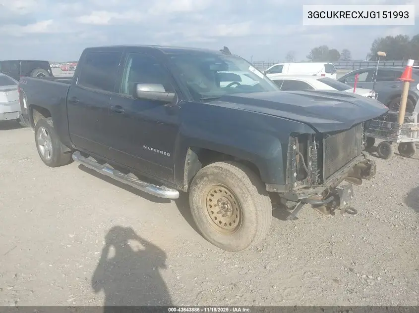 3GCUKRECXJG151993 2018 Chevrolet Silverado 1500 2Lt