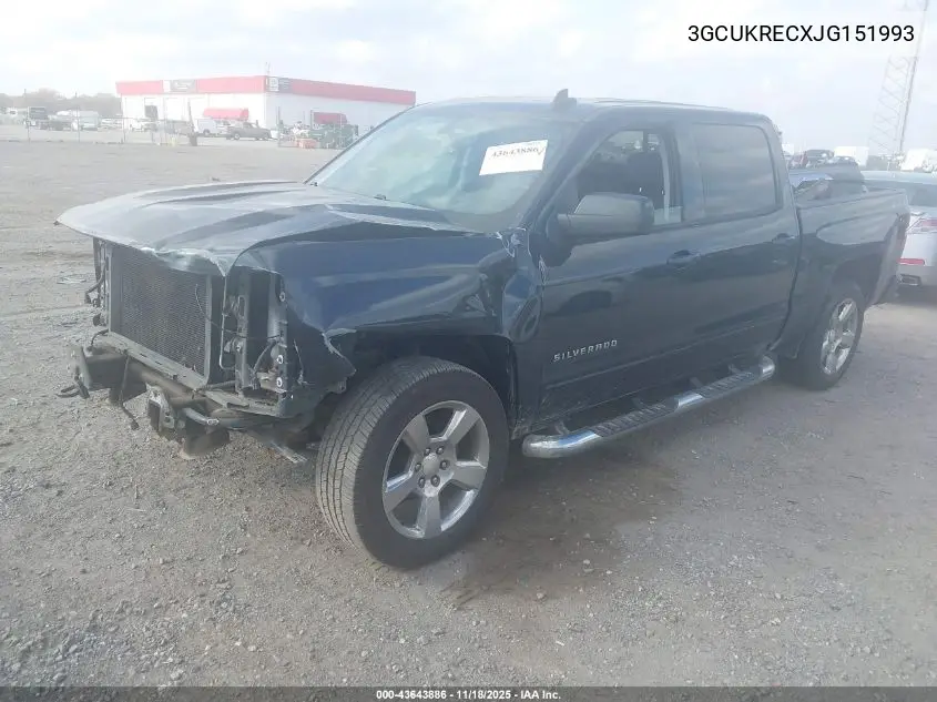 3GCUKRECXJG151993 2018 Chevrolet Silverado 1500 2Lt