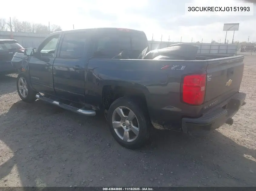 3GCUKRECXJG151993 2018 Chevrolet Silverado 1500 2Lt