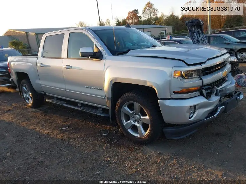 3GCUKREC8JG381970 2018 Chevrolet Silverado 1500 2Lt