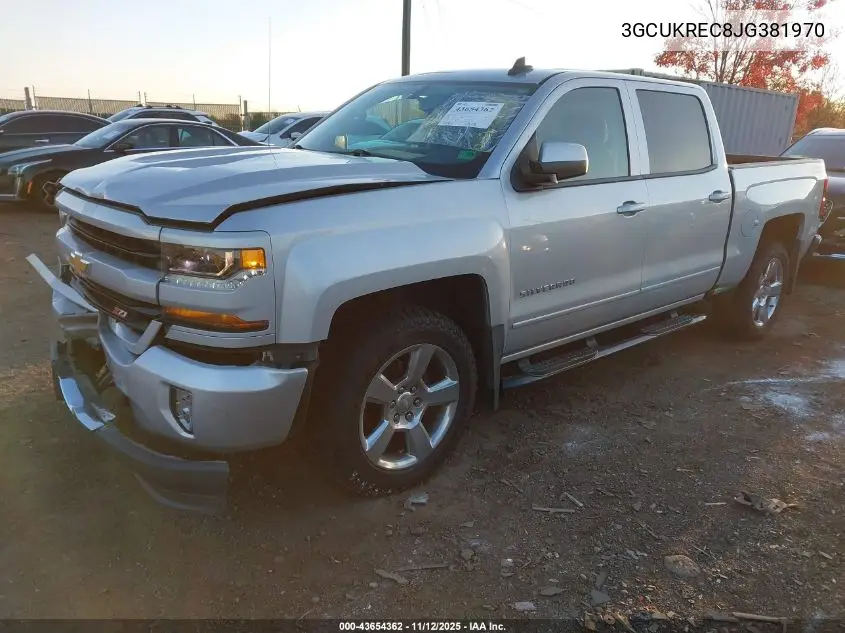 3GCUKREC8JG381970 2018 Chevrolet Silverado 1500 2Lt