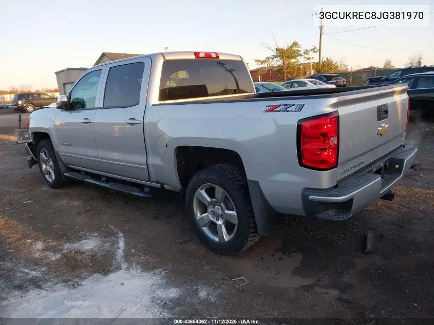 3GCUKREC8JG381970 2018 Chevrolet Silverado 1500 2Lt