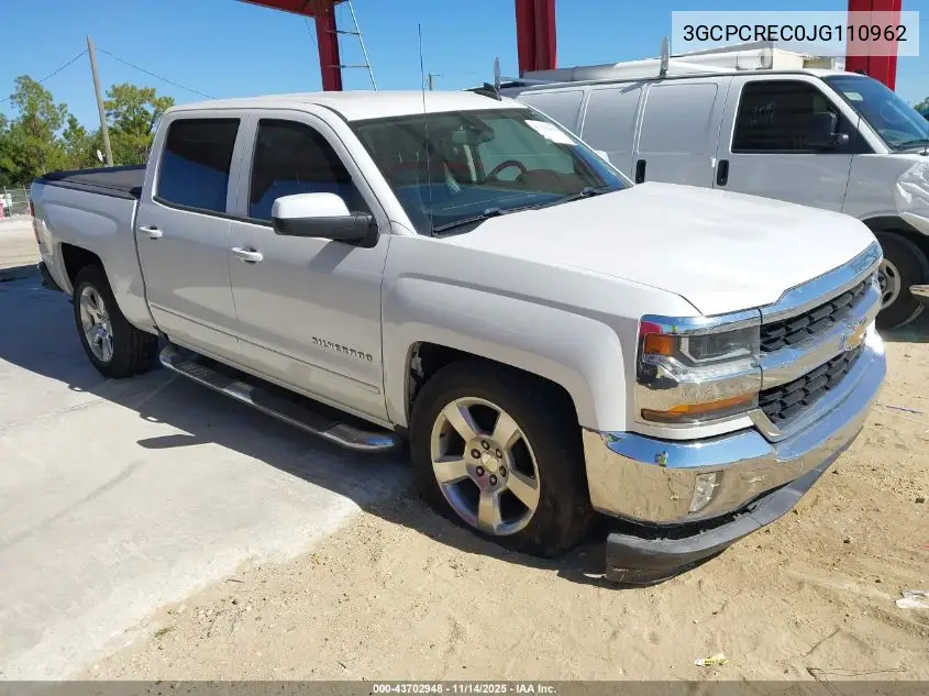 3GCPCREC0JG110962 2018 Chevrolet Silverado 1500 1Lt