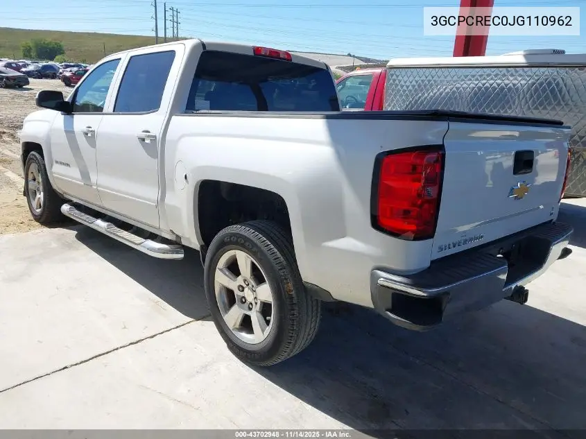 3GCPCREC0JG110962 2018 Chevrolet Silverado 1500 1Lt