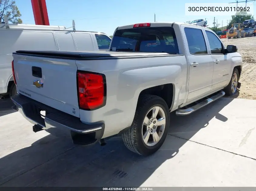 3GCPCREC0JG110962 2018 Chevrolet Silverado 1500 1Lt