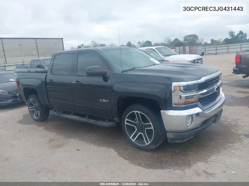 3GCPCREC3JG431443 2018 Chevrolet Silverado 1500 1Lt