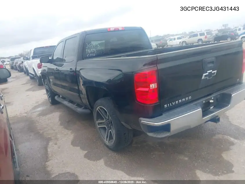 3GCPCREC3JG431443 2018 Chevrolet Silverado 1500 1Lt