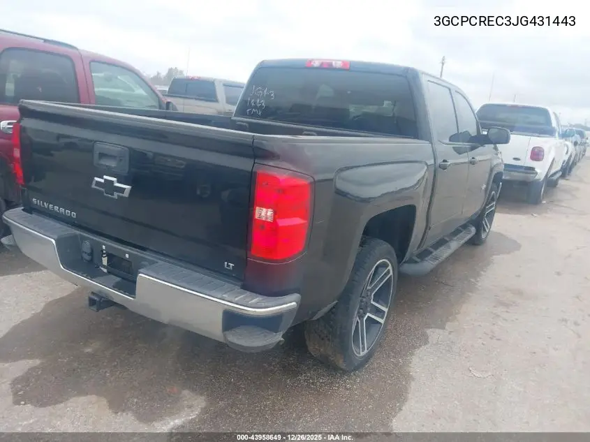 3GCPCREC3JG431443 2018 Chevrolet Silverado 1500 1Lt
