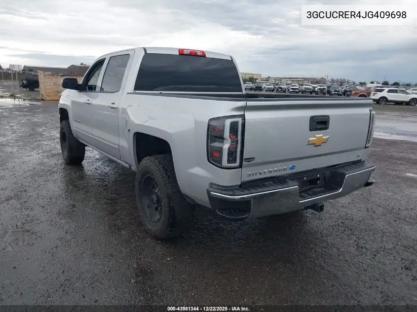 3GCUCRER4JG409698 2018 Chevrolet Silverado 1500 1Lt