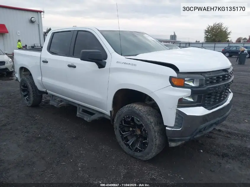 3GCPWAEH7KG135170 2019 Chevrolet Silverado 1500 Work Truck