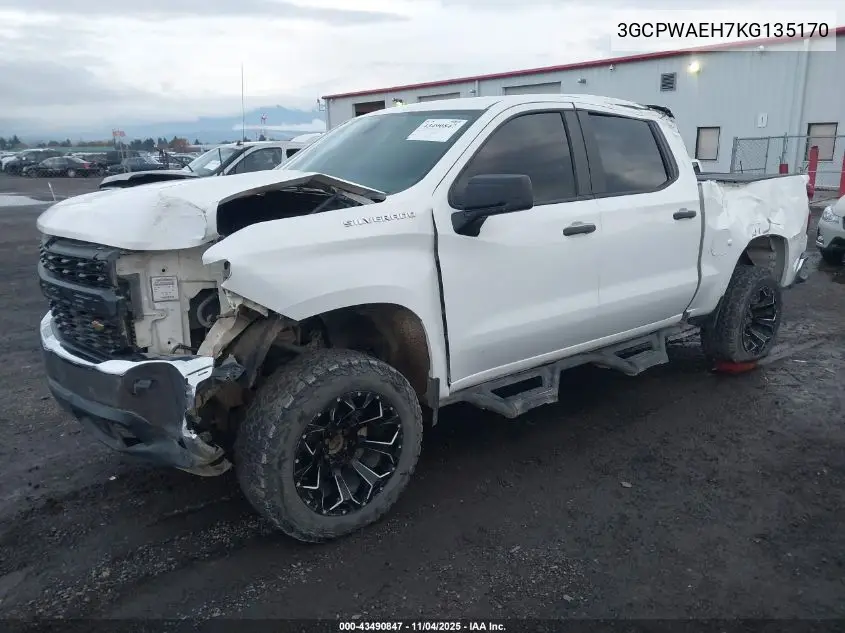 3GCPWAEH7KG135170 2019 Chevrolet Silverado 1500 Work Truck