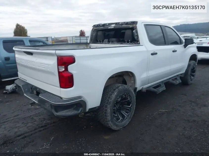 3GCPWAEH7KG135170 2019 Chevrolet Silverado 1500 Work Truck