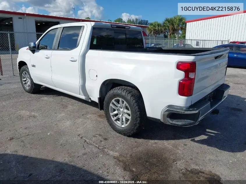 1GCUYDED4KZ215876 2019 Chevrolet Silverado 1500 Lt