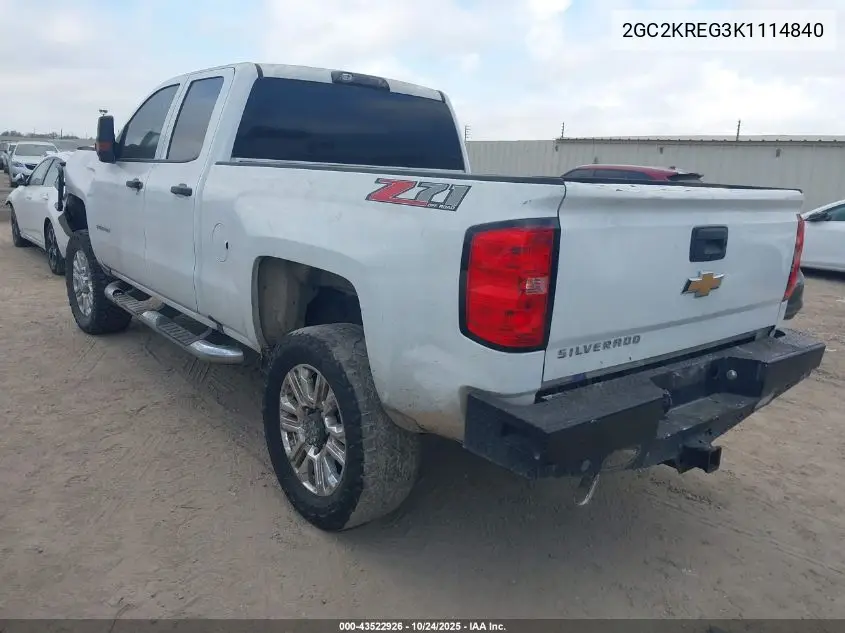 2GC2KREG3K1114840 2019 Chevrolet Silverado 2500Hd Wt