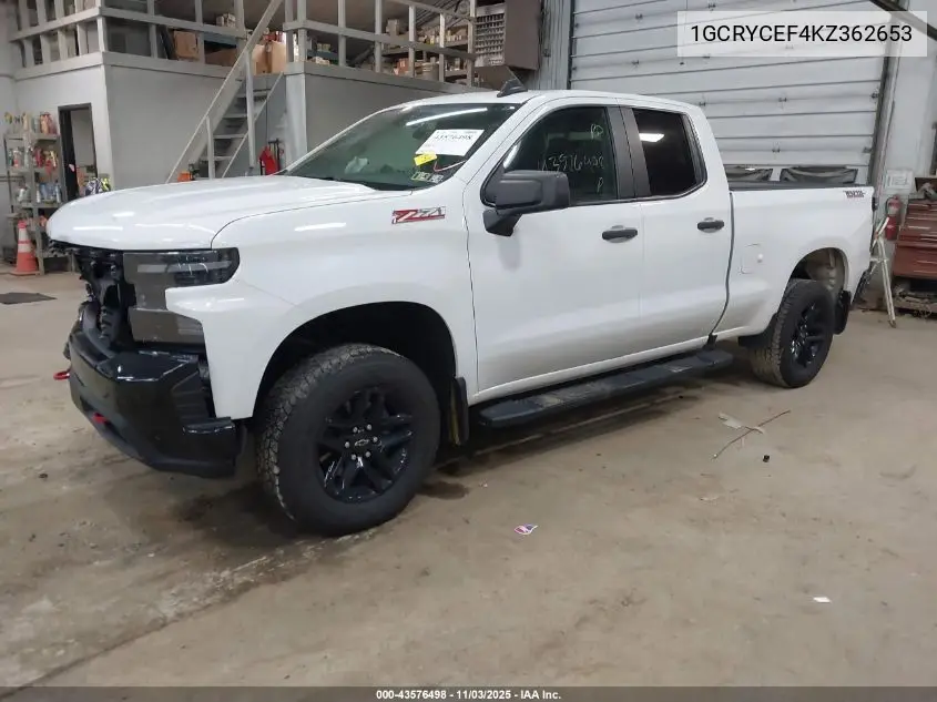 1GCRYCEF4KZ362653 2019 Chevrolet Silverado 1500 Custom Trail Boss