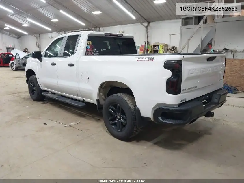 1GCRYCEF4KZ362653 2019 Chevrolet Silverado 1500 Custom Trail Boss