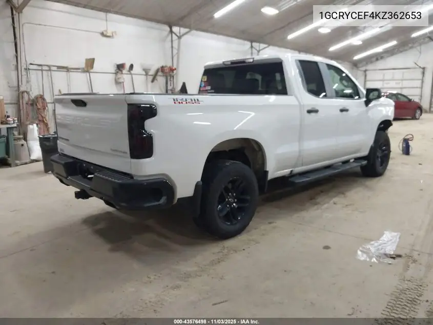 1GCRYCEF4KZ362653 2019 Chevrolet Silverado 1500 Custom Trail Boss