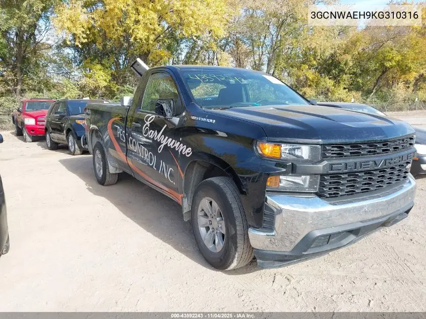 3GCNWAEH9KG310316 2019 Chevrolet Silverado 1500 Work Truck