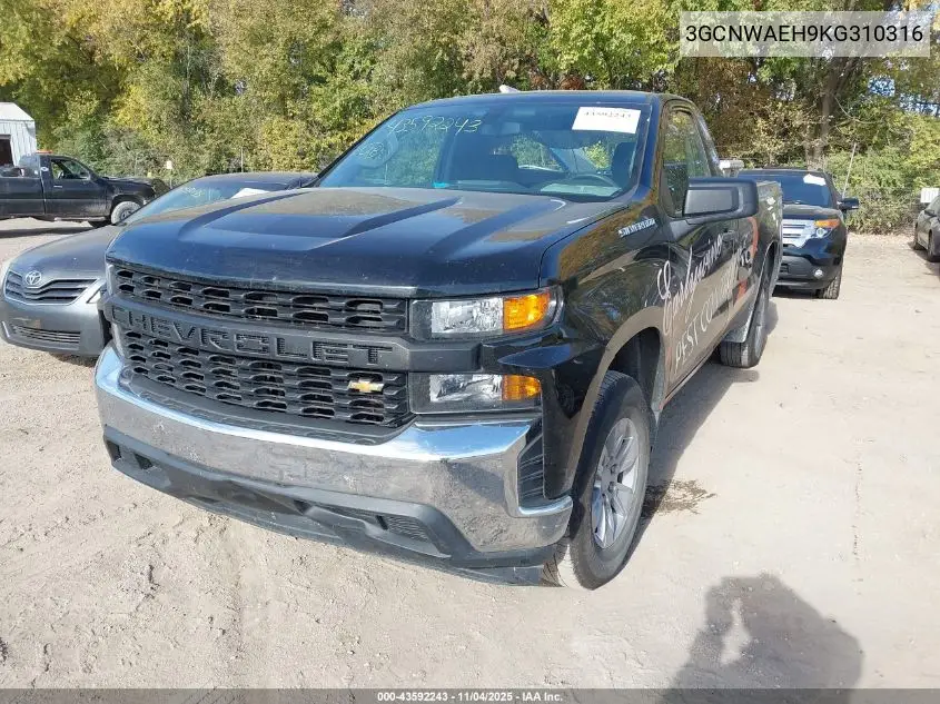 3GCNWAEH9KG310316 2019 Chevrolet Silverado 1500 Work Truck