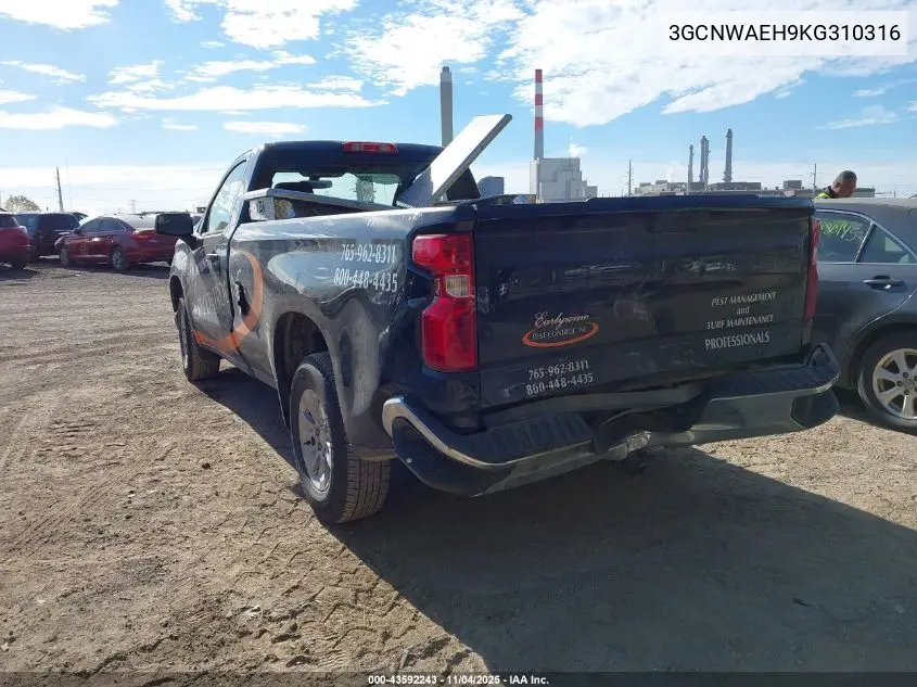 3GCNWAEH9KG310316 2019 Chevrolet Silverado 1500 Work Truck