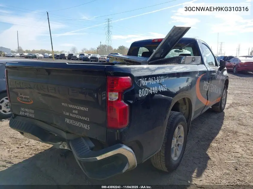 3GCNWAEH9KG310316 2019 Chevrolet Silverado 1500 Work Truck