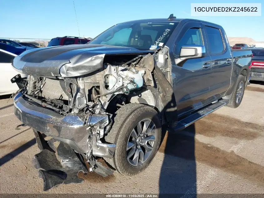 1GCUYDED2KZ245622 2019 Chevrolet Silverado 1500 Lt