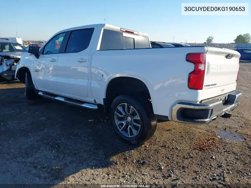 3GCUYDED0KG190653 2019 Chevrolet Silverado 1500 Lt