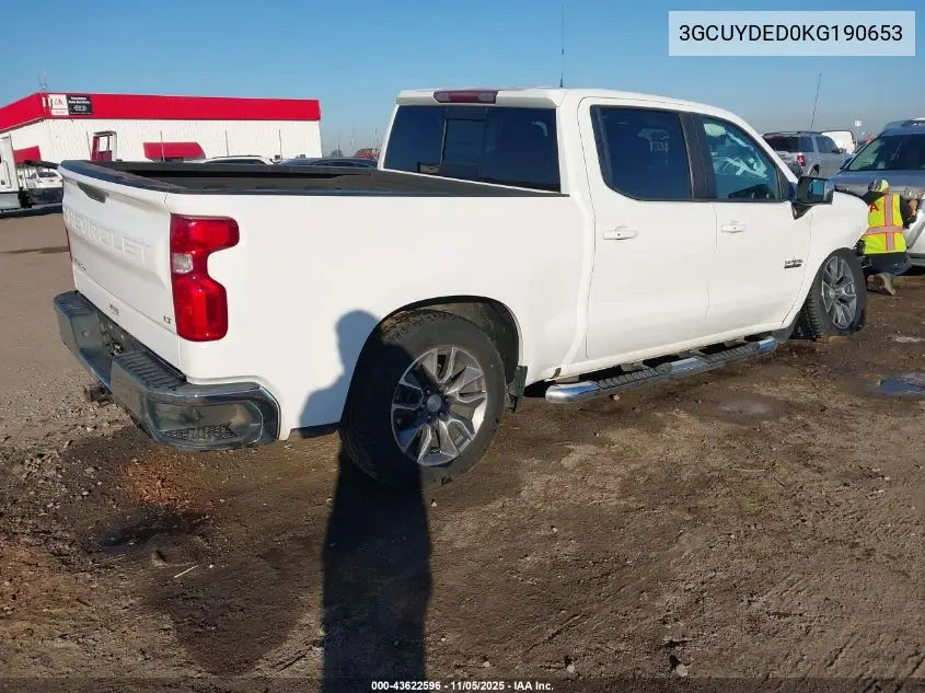 3GCUYDED0KG190653 2019 Chevrolet Silverado 1500 Lt