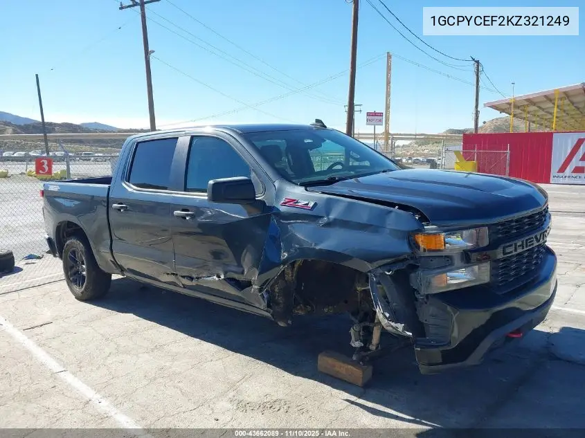 1GCPYCEF2KZ321249 2019 Chevrolet Silverado 1500 Custom Trail Boss