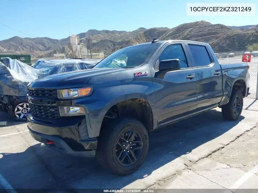 1GCPYCEF2KZ321249 2019 Chevrolet Silverado 1500 Custom Trail Boss