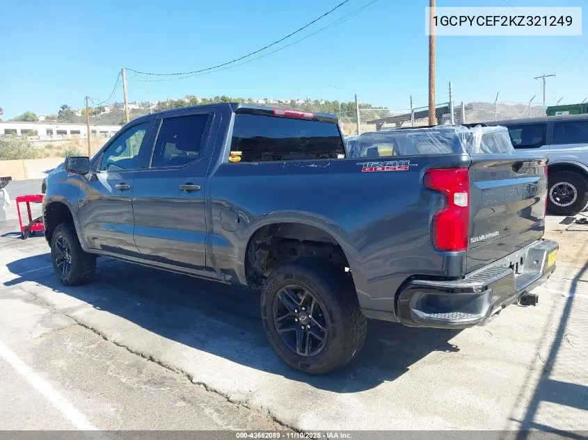 1GCPYCEF2KZ321249 2019 Chevrolet Silverado 1500 Custom Trail Boss