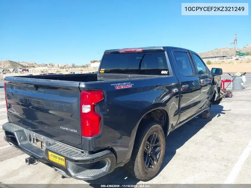 1GCPYCEF2KZ321249 2019 Chevrolet Silverado 1500 Custom Trail Boss