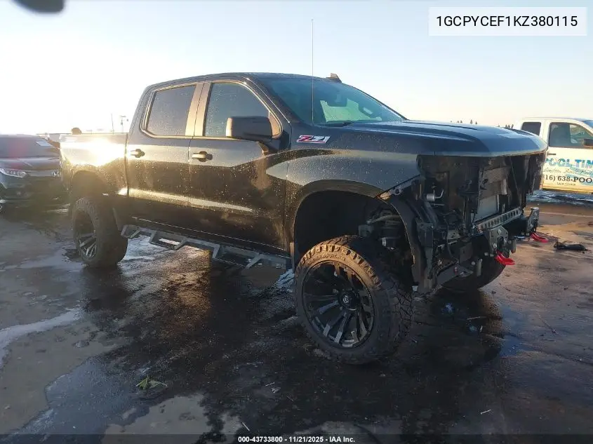 1GCPYCEF1KZ380115 2019 Chevrolet Silverado 1500 Custom Trail Boss