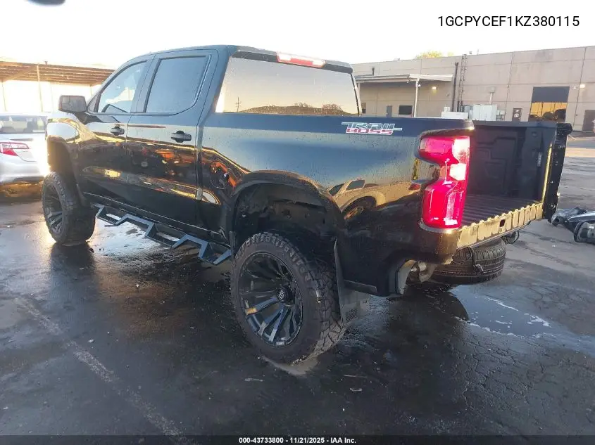 1GCPYCEF1KZ380115 2019 Chevrolet Silverado 1500 Custom Trail Boss