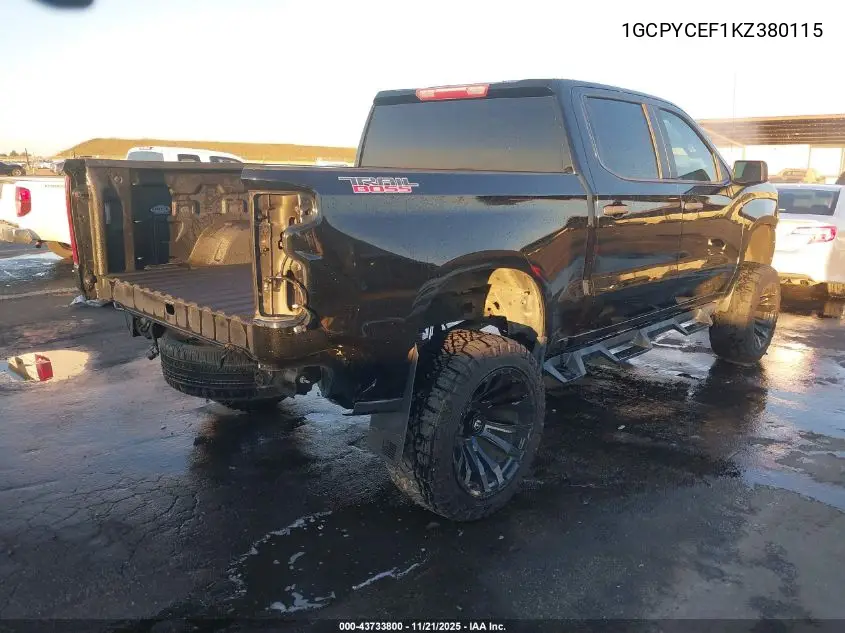 1GCPYCEF1KZ380115 2019 Chevrolet Silverado 1500 Custom Trail Boss