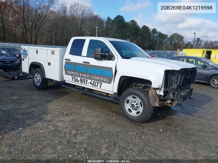 2GB2KREG4K1219598 2019 Chevrolet Silverado 2500Hd Wt