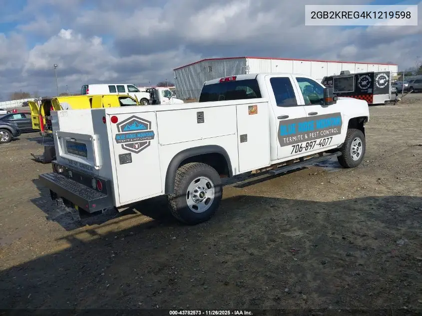 2GB2KREG4K1219598 2019 Chevrolet Silverado 2500Hd Wt