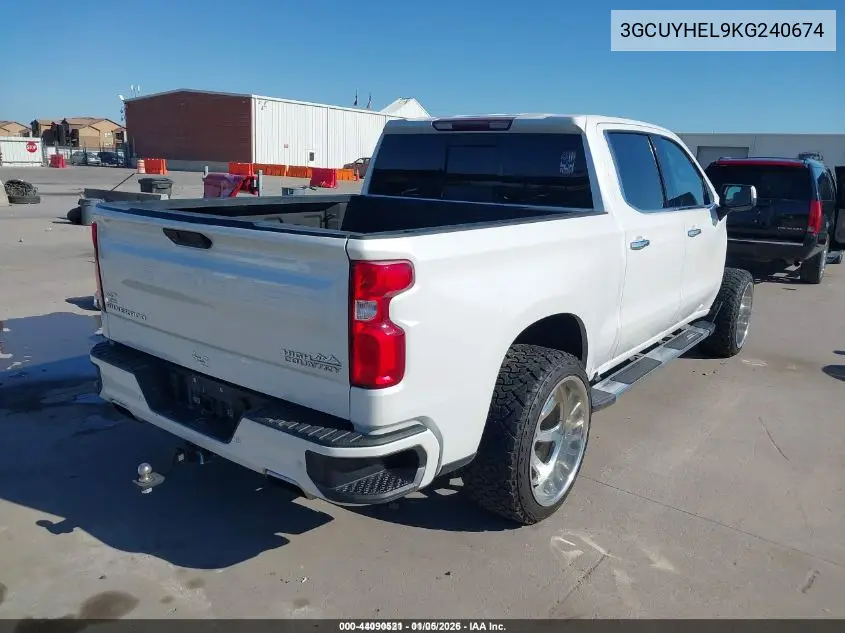 3GCUYHEL9KG240674 2019 Chevrolet Silverado 1500 High Country