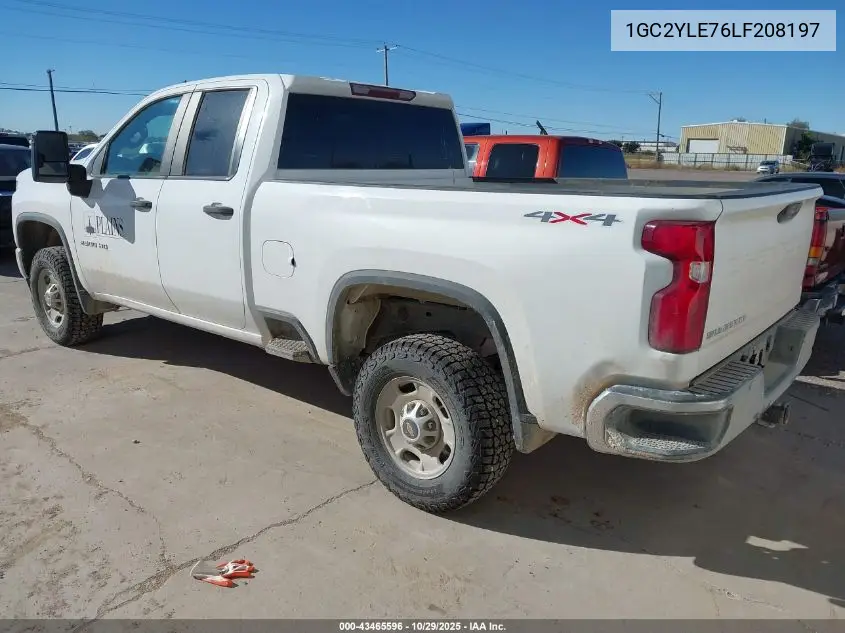 1GC2YLE76LF208197 2020 Chevrolet Silverado 2500Hd 4Wd Standard Bed Wt