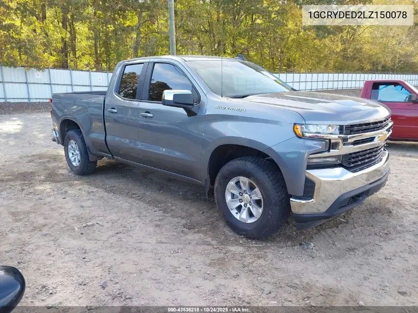 1GCRYDED2LZ150078 2020 Chevrolet Silverado 1500 4Wd Standard Bed Lt
