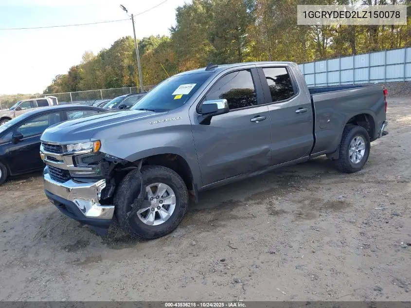 1GCRYDED2LZ150078 2020 Chevrolet Silverado 1500 4Wd Standard Bed Lt