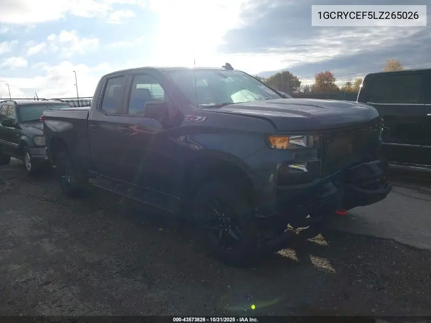 1GCRYCEF5LZ265026 2020 Chevrolet Silverado 1500 4Wd Double Cab Standard Bed Custom Trail Boss