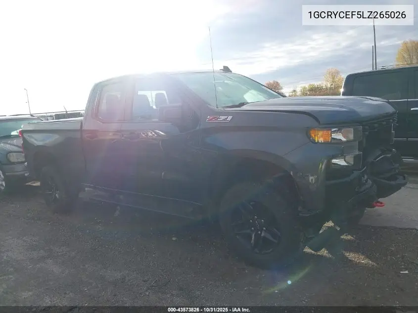1GCRYCEF5LZ265026 2020 Chevrolet Silverado 1500 4Wd Double Cab Standard Bed Custom Trail Boss
