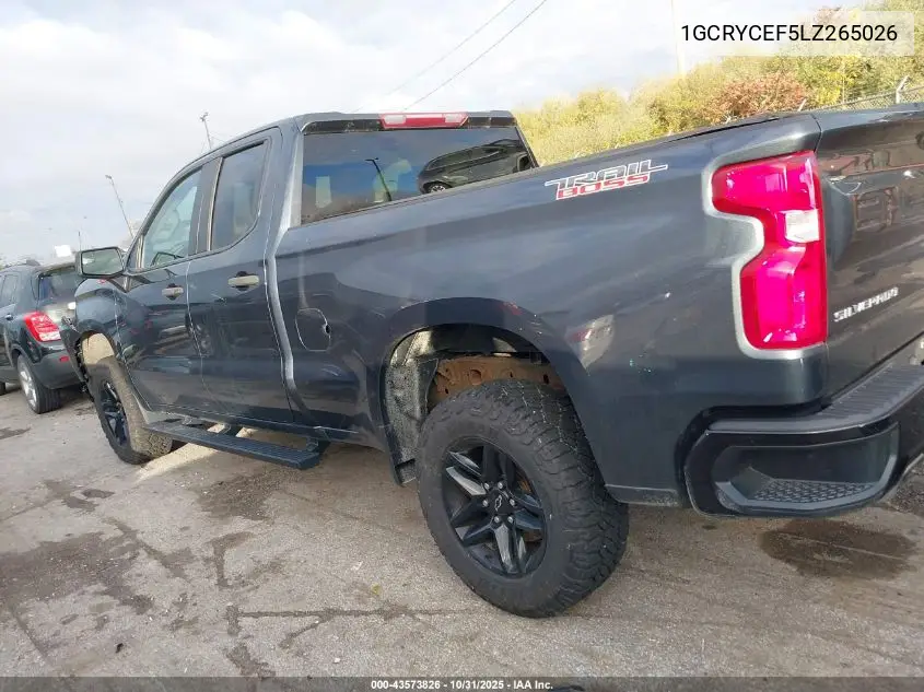 1GCRYCEF5LZ265026 2020 Chevrolet Silverado 1500 4Wd Double Cab Standard Bed Custom Trail Boss