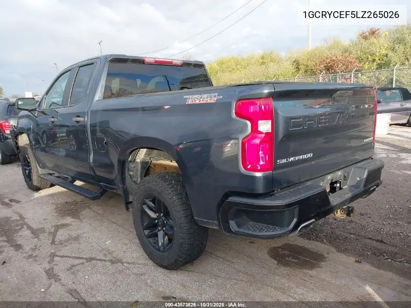 1GCRYCEF5LZ265026 2020 Chevrolet Silverado 1500 4Wd Double Cab Standard Bed Custom Trail Boss