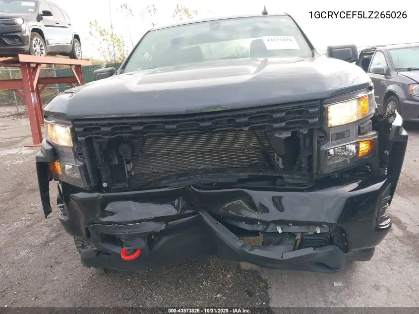 1GCRYCEF5LZ265026 2020 Chevrolet Silverado 1500 4Wd Double Cab Standard Bed Custom Trail Boss