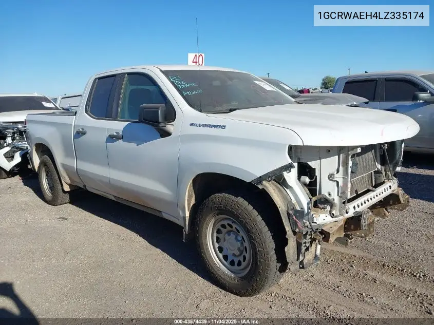 1GCRWAEH4LZ335174 2020 Chevrolet Silverado 1500 2Wd Standard Bed Wt